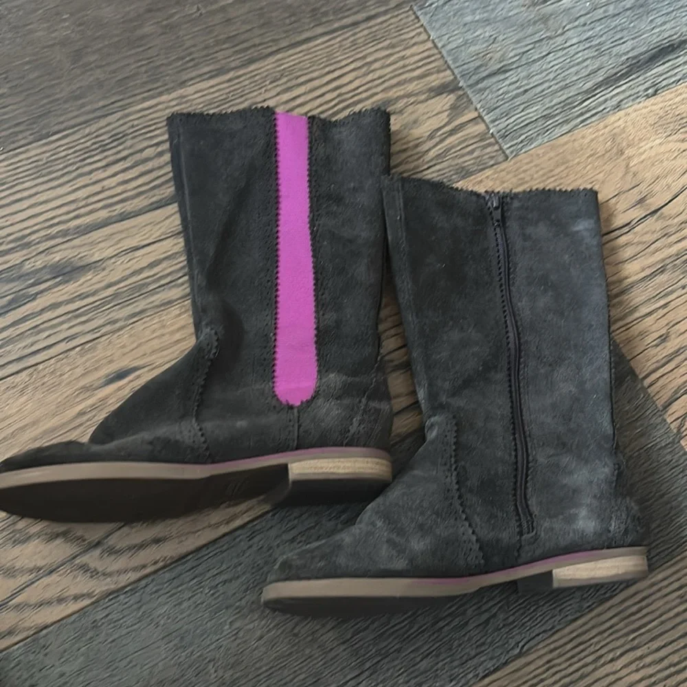 Sperry Top-Sider Suede Chelsea Tall Boot Brown Pink Girls Size 4